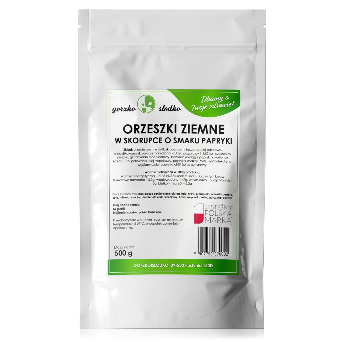 Orzechy ziemne w skorupce paprykowej